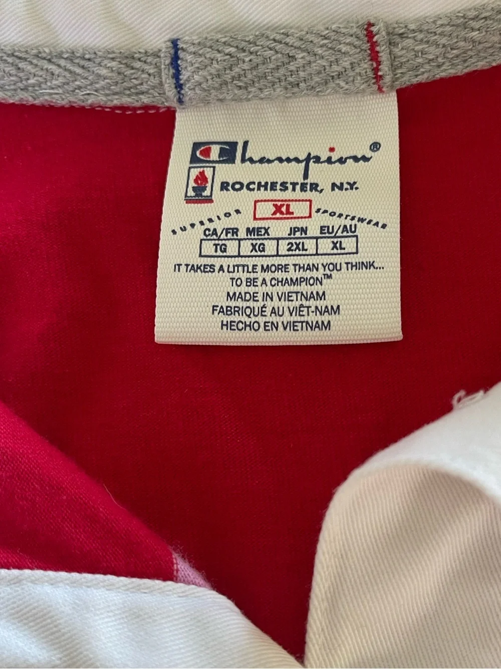 Champion red and pink striped rugby shirt - Picture 5 of 8